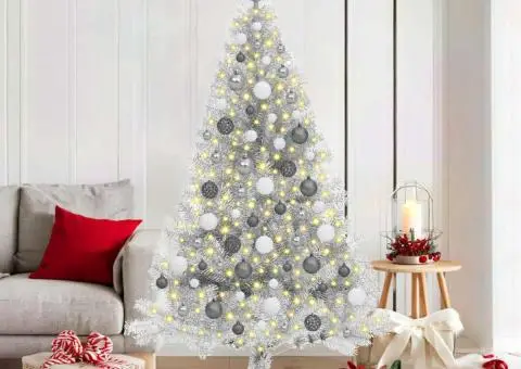 Brad de Crăciun artificial Argintiu 180 cm Oțel - 1/5