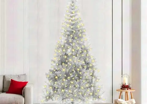 Brad de Crăciun artificial Argintiu 240 cm PET - 1/5