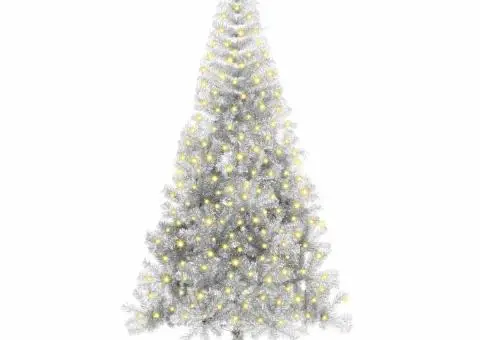 Brad de Crăciun artificial Argintiu 240 cm PET - 3/5