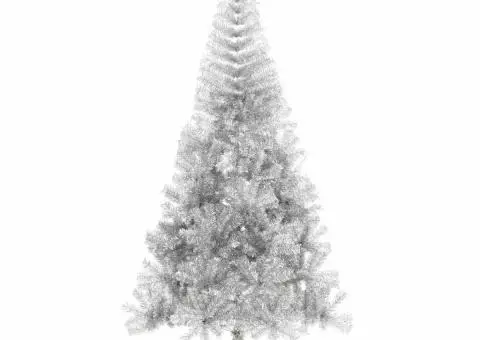 Brad de Crăciun artificial Argintiu 240 cm PET - 4/5