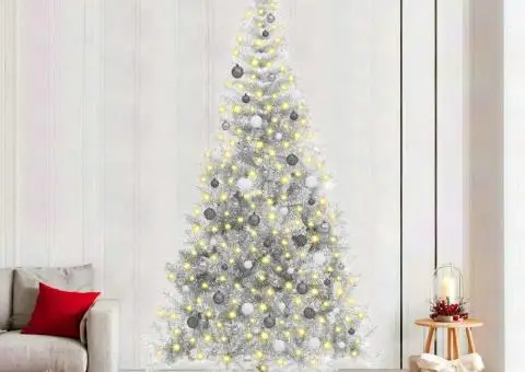 Brad de Crăciun artificial Argintiu 240 cm PET - 1/5