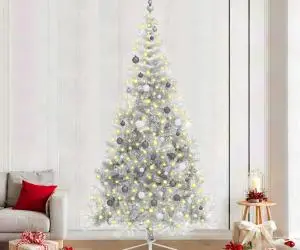 vidaXL Brad de Crăciun artificial Argintiu 240 cm PET