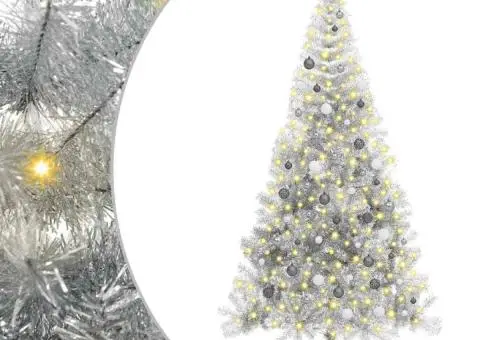 Brad de Crăciun artificial Argintiu 240 cm PET - 2/5