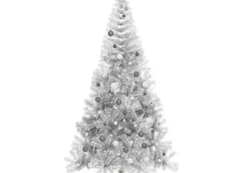 Brad de Crăciun artificial Argintiu 240 cm PET - 5/5