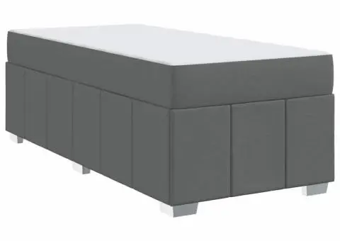 Cadru de pat Gri închis 80 x 200 cm țesătură - 2/5