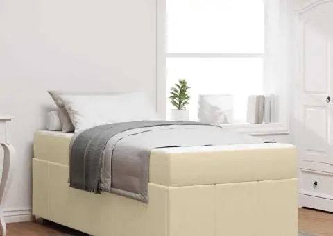 Cadru de pat Crem 80 x 200 cm țesătură - 1/5