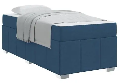 Cadru de pat albastru 80 x 200 cm țesătură - 3/5