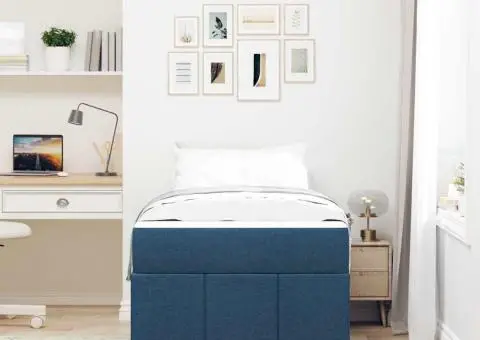 Cadru de pat albastru 80 x 200 cm țesătură - 5/5