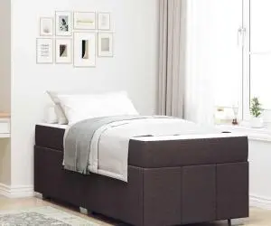 vidaXL Cadru de pat Maro închis 90 x 190 cm țesătură