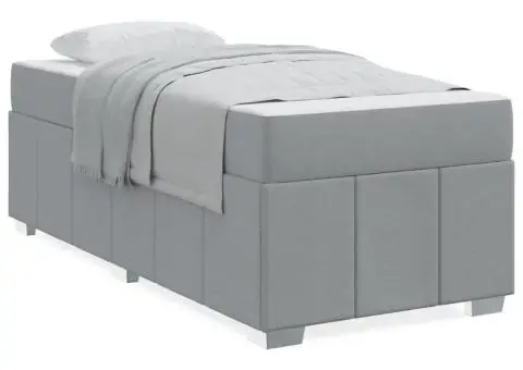 Cadru de pat Gri deschis 100 x 200 cm țesătură - 4/5