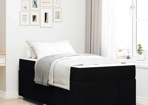 Cadru de pat Negru 100 x 200 cm țesătură - 1/5