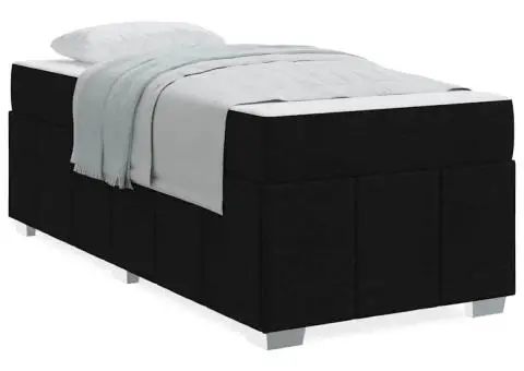 Cadru de pat Negru 100 x 200 cm țesătură - 4/5