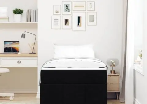 Cadru de pat Negru 100 x 200 cm țesătură - 5/5