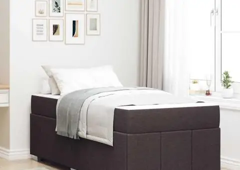 Cadru de pat Maro închis 100 x 200 cm țesătură - 1/5