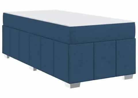 Cadru de pat albastru 100 x 200 cm țesătură - 2/5