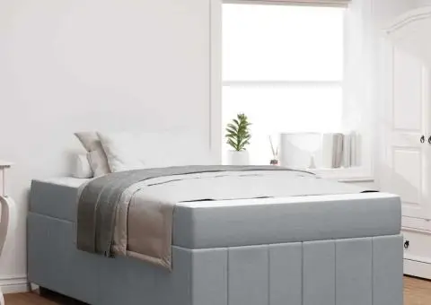 Cadru de pat Gri deschis 120 x 190 cm țesătură - 1/5