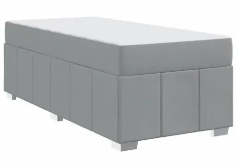 Cadru de pat Gri deschis 120 x 190 cm țesătură - 2/5