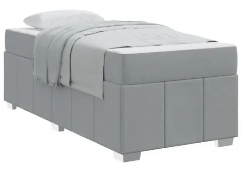 Cadru de pat Gri deschis 120 x 190 cm țesătură - 3/5