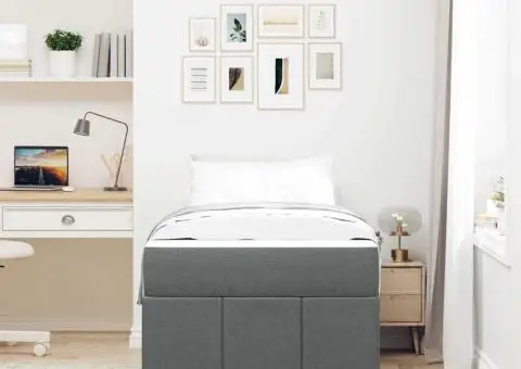 Cadru de pat Gri închis 120 x 190 cm țesătură - 5/5