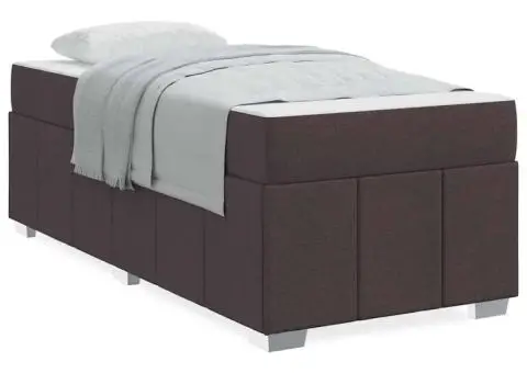 Cadru de pat Maro închis 120 x 190 cm țesătură - 4/5