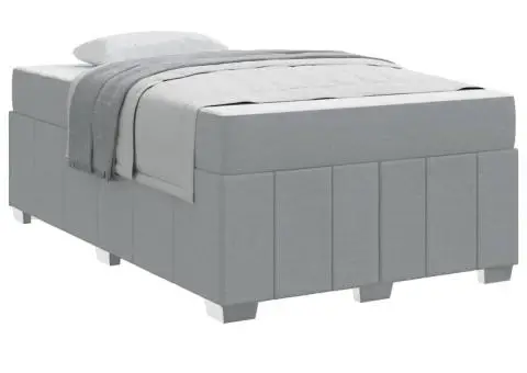 Cadru de pat Gri deschis 120 x 200 cm țesătură - 3/5