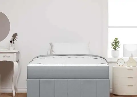 Cadru de pat Gri deschis 120 x 200 cm țesătură - 4/5