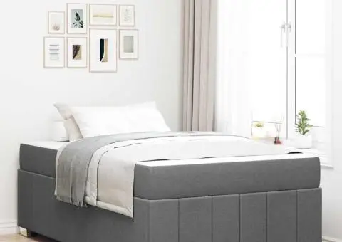 Cadru de pat Gri închis 120 x 200 cm țesătură - 1/5