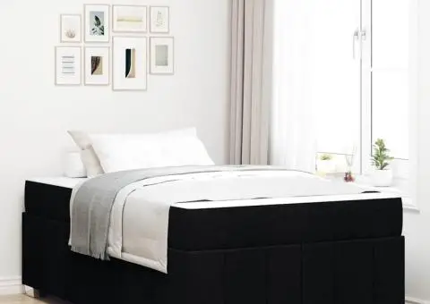 Cadru de pat Negru 120 x 200 cm țesătură - 1/5