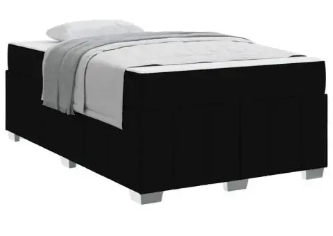 Cadru de pat Negru 120 x 200 cm țesătură - 3/5