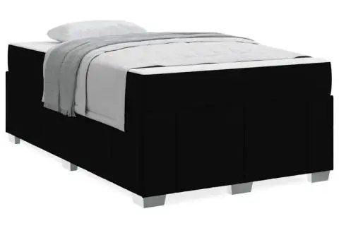 Cadru de pat Negru 120 x 200 cm țesătură - 4/5