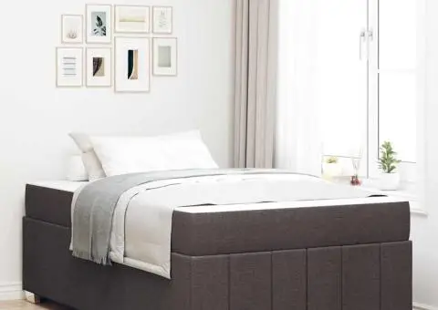 Cadru de pat Maro închis 120 x 200 cm țesătură - 1/5