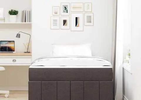 Cadru de pat Maro închis 120 x 200 cm țesătură - 5/5