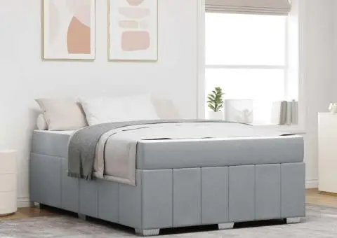 Cadru de pat Gri deschis 140 x 200 cm țesătură - 1/5