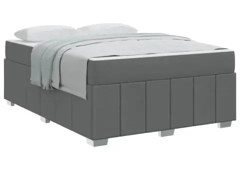 Cadru de pat Gri închis 140 x 200 cm țesătură - 3/5