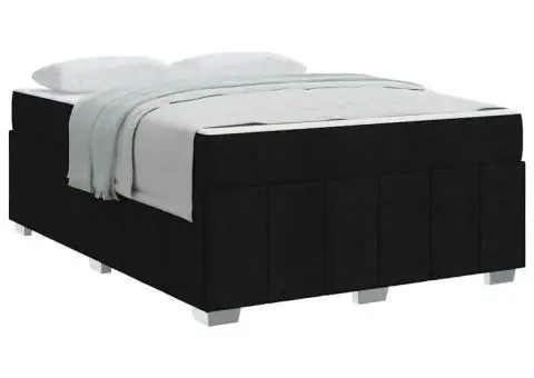 Cadru de pat Negru 140 x 200 cm țesătură - 3/5