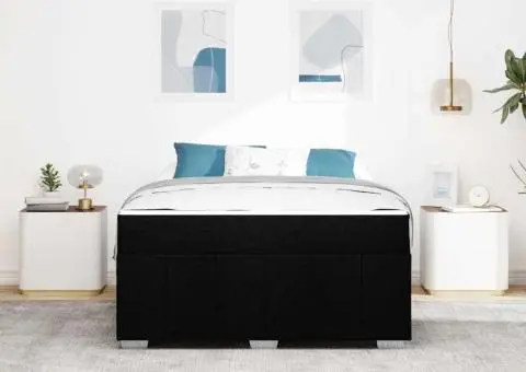 Cadru de pat Negru 140 x 200 cm țesătură - 5/5