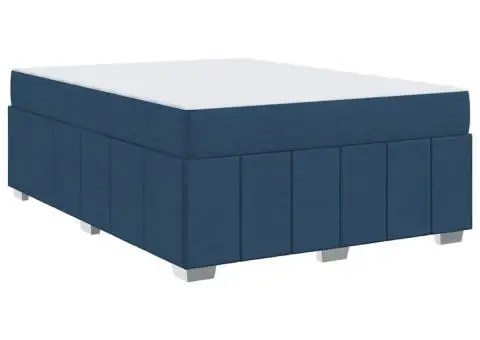 Cadru de pat albastru 140 x 200 cm țesătură - 2/5