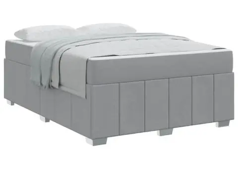 Cadru de pat Gri deschis 160 x 200 cm țesătură - 3/5