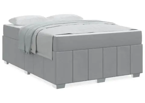 Cadru de pat Gri deschis 160 x 200 cm țesătură - 4/5