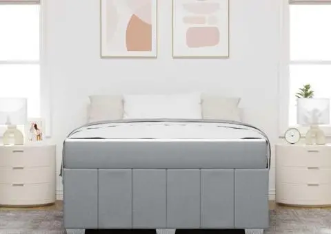 Cadru de pat Gri deschis 160 x 200 cm țesătură - 5/5