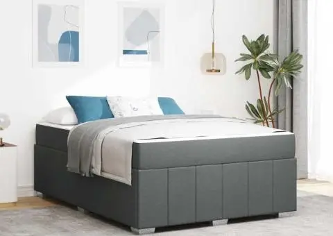 Cadru de pat Gri închis 160 x 200 cm țesătură - 1/5