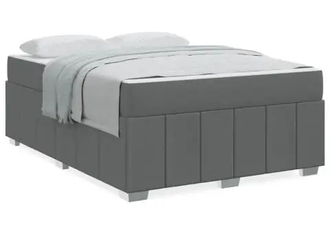 Cadru de pat Gri închis 160 x 200 cm țesătură - 4/5