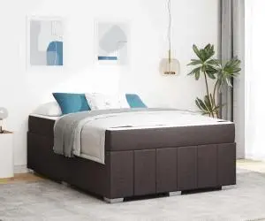 vidaXL Cadru de pat Maro închis 160 x 200 cm țesătură