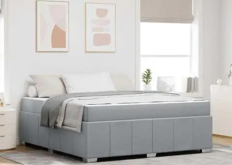 Cadru de pat Gri deschis 180 x 200 cm țesătură - 1/5