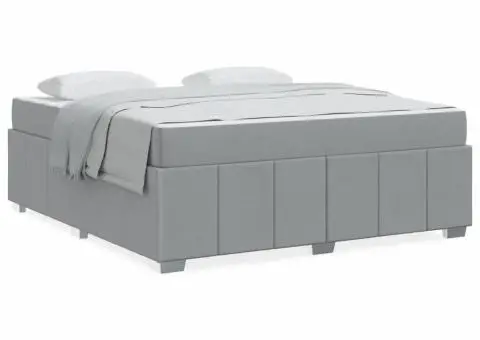 Cadru de pat Gri deschis 180 x 200 cm țesătură - 4/5