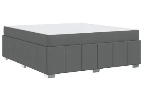 Cadru de pat Gri închis 180 x 200 cm țesătură - 2/5