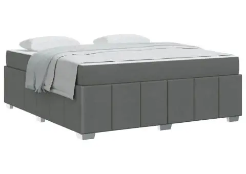 Cadru de pat Gri închis 180 x 200 cm țesătură - 3/5