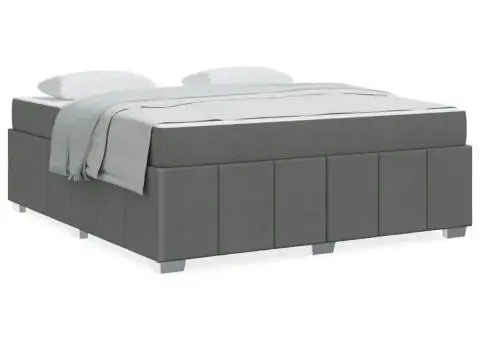 Cadru de pat Gri închis 180 x 200 cm țesătură - 4/5