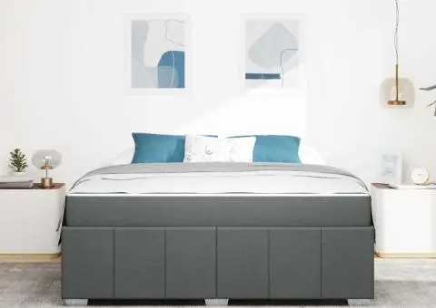 Cadru de pat Gri închis 180 x 200 cm țesătură - 5/5