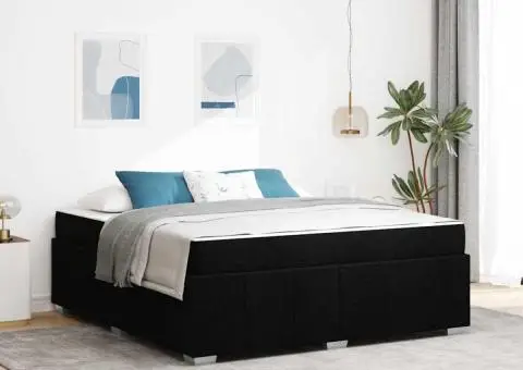 Cadru de pat Negru 180 x 200 cm țesătură - 1/5